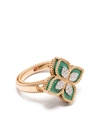 ROBERTO COIN 18KT ROSE GOLD PRINCESS FLOWER MALACHITE AND DIAMOND RING