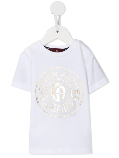 Aigner Babies' Logo-print Cotton T-shirt In White