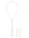 PASQUALE BRUNI 18KT ROSE GOLD LUCE, LIGHT IN ME SAUTOIR DIAMOND NECKLACE AND EARRING SET
