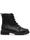 Sorel Women's Lennox Leather Combat Boots In Black
