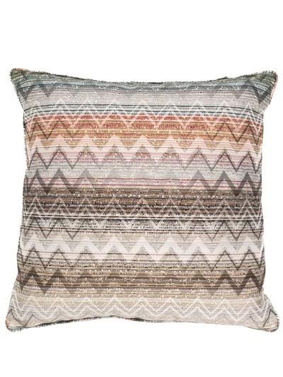 Missoni Zigzag Pattern Cushion In Neutrals