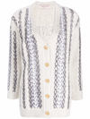 VALENTINO SEQUIN-EMBELLISHED KNITTED CARDIGAN