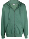 Daily Paper Logo Zipped Drawstring Hoodie In Green
