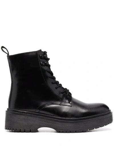 Levi's Bria Leather Platform Boots In Black