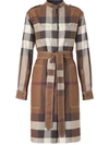 Burberry Aurelia Check-print Belted Shirtdress In Brown