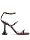 Amina Muaddi Black Gilda Rainbow Crystal-embellished Sandals In Black