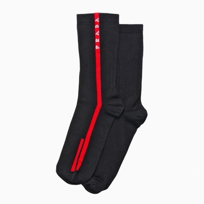 Prada Black Logo-lettering Socks