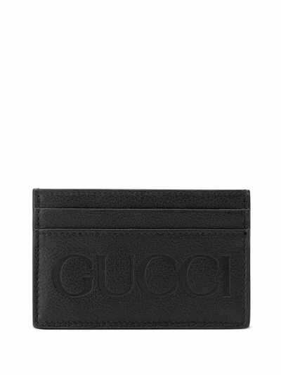 Gucci Debossed-logo Cardholder In Black