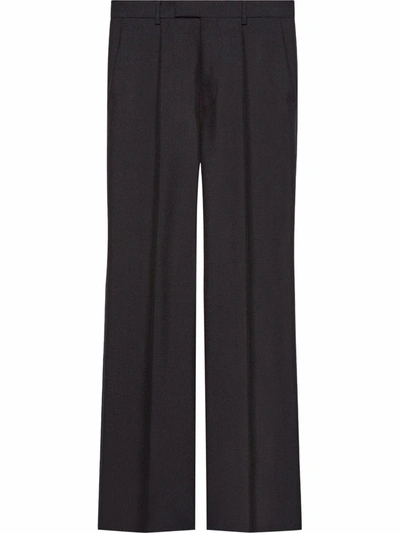 Gucci Straight-leg Mohair Trousers In Black