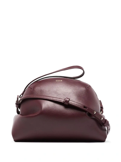 Chloé Judy Mini Slouchy Leather Crossbody Bag In Burgundy
