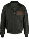 Barbour Logo-patch Zip-up Quilted Jacket In Grün