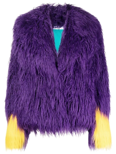 Alabama Muse Jones Faux-fur Jacket In 紫色