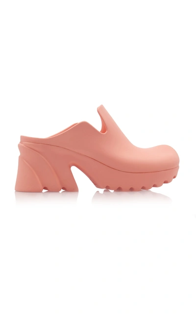 Bottega Veneta Pink Rubber Flash Heels In Arancione