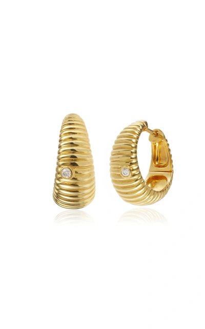 Yvonne Léon 9k Gold Diamond Hoop Earrings