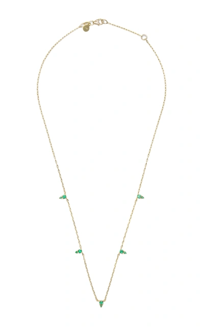 Ila Devere 14k Yellow Gold Emerald Necklace In Green