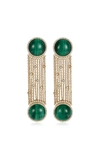 NEVERNOT READY 2 DISCOVER 18K YELLOW GOLD MALACHITE; DIAMOND EARRINGS