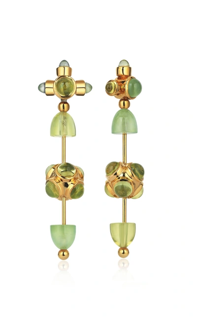 Evren Kayar Women's Celestial Galaxy 18k Yellow Gold Prehnite; Quartz Earrings In Multi