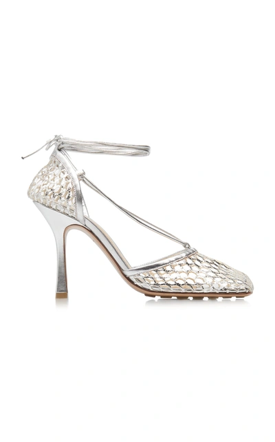 Bottega Veneta Stretch Sandals In Silver