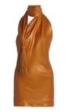 Bottega Veneta Tasseled Cintzed One-shoulder Top In Yellow