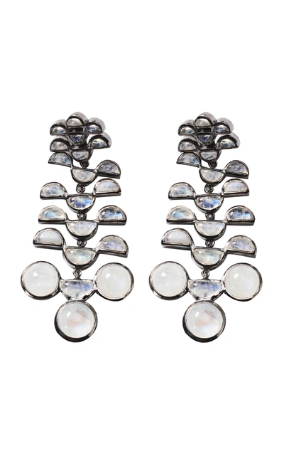 Nak Armstrong Women's Nakard Reptile Girandole Sterling Silver Moonstone Earrings In White