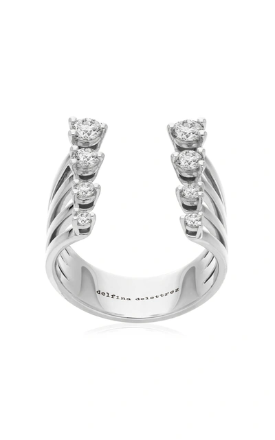 Delfina Delettrez 18kt White Gold Diamond Dots Ring