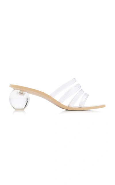 OHGA♡CLEAR MULE Cult Gaia Jennee Transparent Four-band Mule Sandals In Clear