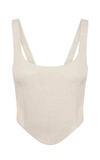Anna Quan Women's Maya Cotton-linen Corset Top In Neutral