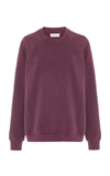 Les Tien Women's Classic Cotton Fleece Crewneck Sweatshirt In Purple