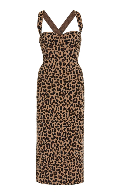 Galvan Diana Leopard-print Woven Midi Dress
