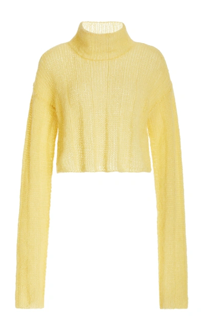 Anna October Women's Maya Cropped Knit Sweater In Yellow