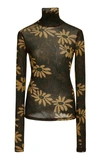 Nanushka Harri Floral Print Turtleneck Top In Floral