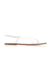Studio Amelia Filament Square-toe Flat Sandals In White,black