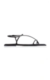 Studio Amelia Filament Squared Flat Flip Flops In Black