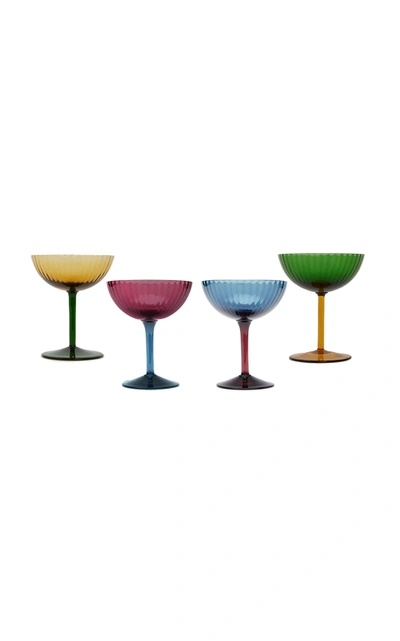 LA DOUBLEJ HOUSEWIVES SET-OF-FOUR GLASS CHAMPAGNE COUPES 