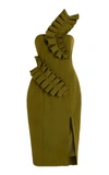 Andrea Iyamah Women's Kamala Asymmetric Knee-length Dress In Green