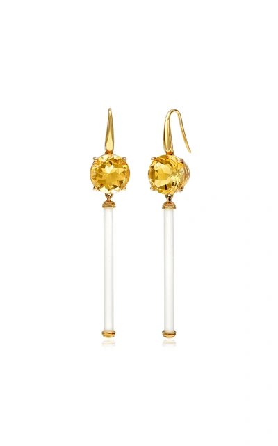 Francesca Villa Women's Mopsy 18k Yellow Gold Beaded Citrine Earrings