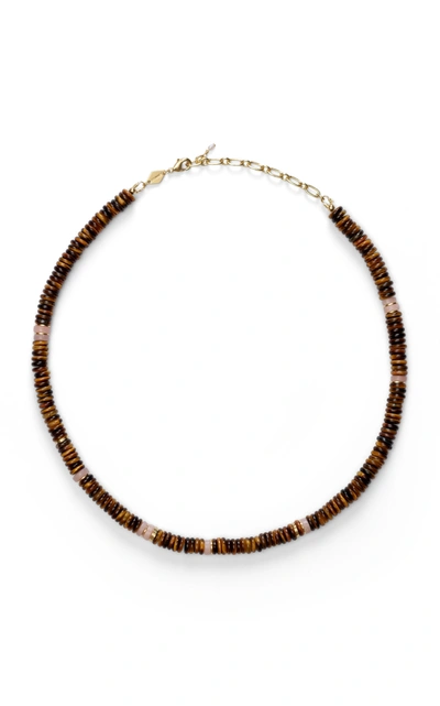 Anni Lu Gold-plated Eye Of The Tiger Multi-stone Beaded Necklace In Tiger's Eye