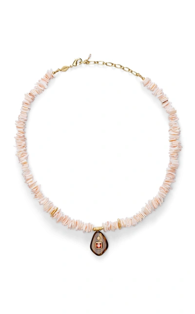 Anni Lu Gold-plated Foxy Puka Shell Pendant Necklace In Pink