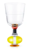 Reflections Copenhagen Richmond Short Crystal Glass Set Of 2 - Clear/black/coral/bright Yellow In Multi