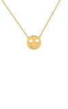 EF COLLECTION WOMEN'S SMILEY 14K YELLOW GOLD DIAMOND NECKLACE