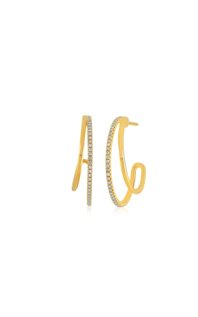 Ef Collection Women's 14k Gold & Diamond Double-hoop Earrings