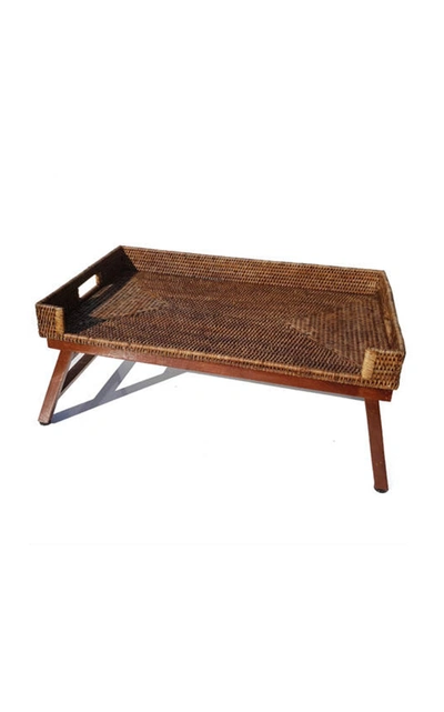 Moda Domus Rattan Breakfast Tray In Brown