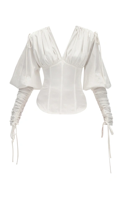Andrea Iyamah Women's Tula Gathered Corset Top In White