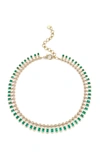 SHAY WOMEN'S 18K GOLD DOT DASH EMERALD & DIAMOND NECKLACE