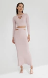 Significant Other Women's Indigo Cutout Ribbed-knit Cropped Top In Pink