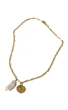 PAMELA CARD WOMEN'S THE CRUSHED MEMORY + THE PEARL GOLD-PLATED NECKLACE