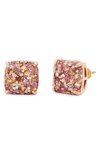 Kate Spade Mini Small Square Stud Earrings In Rose Gold