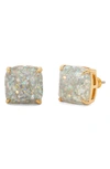 Kate Spade Mini Small Square Stud Earrings In Opal