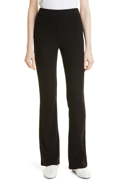 Vince Rib Flare Leg Pants In 001blk-black