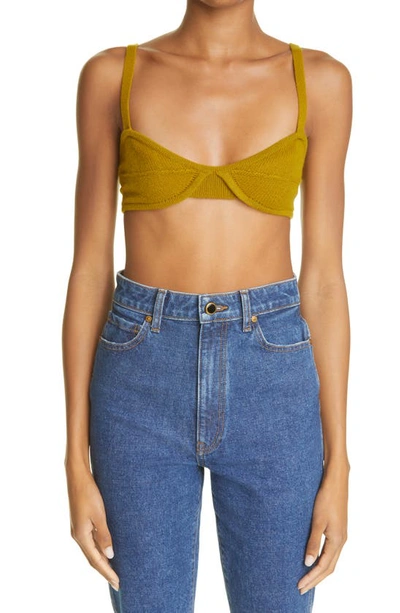 Khaite The Eda Knitted Bralette Top In Absinthe